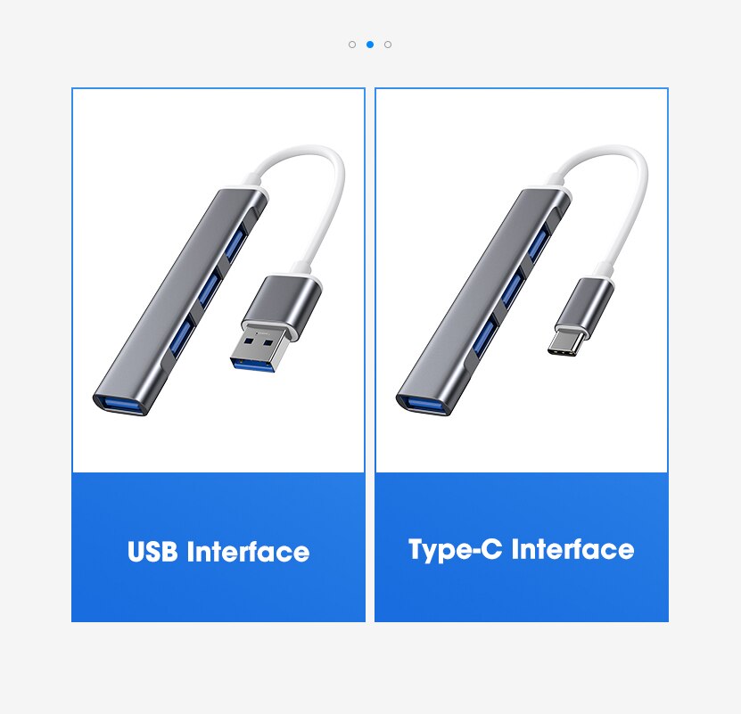 USB C HUB USB 3.0 HUB Splitter 3 USB-C Dock Adapter USB-C 3.1 Multi Port Dock Adapter For Macbook Pro HUAWEI Matebook Computer