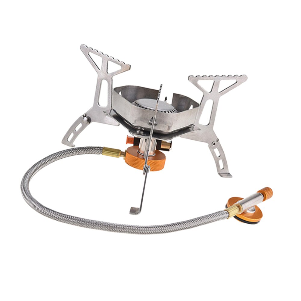 Camping Windbreak Burner Outdoor Portable Gas Stove Pot Grill Folding Burner Electronic Ignition Cooker Outdoor Cooking Camp: Default Title