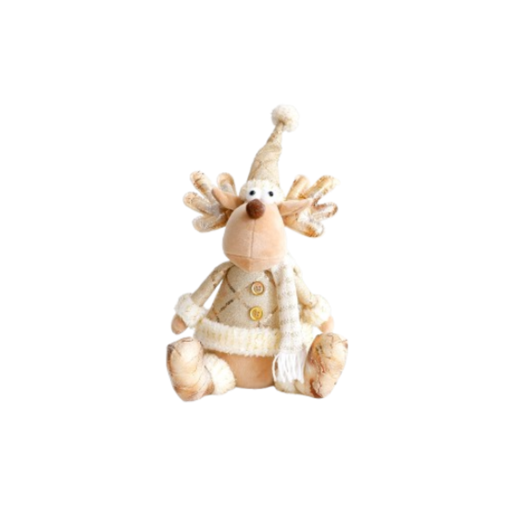 Large Christmas Plush Doll Ornaments Gold Snowman Elk Santa Claus Retractable Doll Telescopic Cute Merry Christmas Decoration: Olive