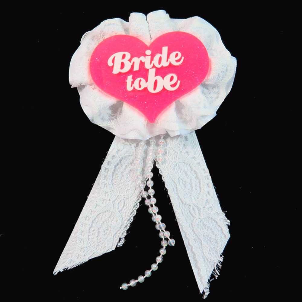 10 Pcs Roze Glitter Badge Witte Kant Lint Broche Vrijgezellenfeest Pin Bruid Om Bachelorette Verjaardag Prinses Knop