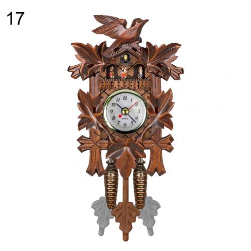 Reloj de cuco de resina 3D hecho a mano de madera antigua nórdica, colgante de pared, llamada de pájaro, campana de tiempo, cronometraje, oscilación automática para niños Roo