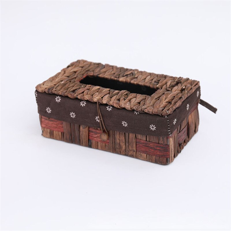 1Pc Handmade Bamboo Weave Tissue Box Household Paper Storage Basket Home Decoration: Style7