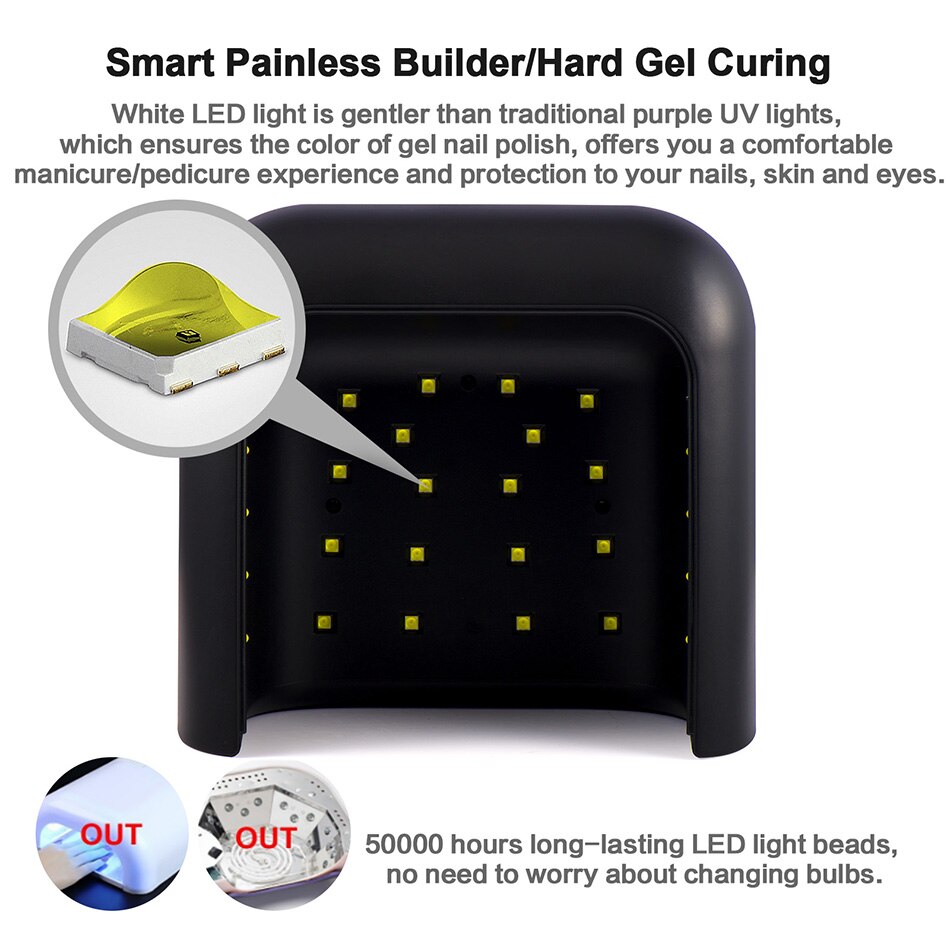 SUN3 Nail Dryer Smart 2.0 48W UV LED Lamp Nail with Smart Timer Memory Invisible Digital Timer Display Nail Drying Machine