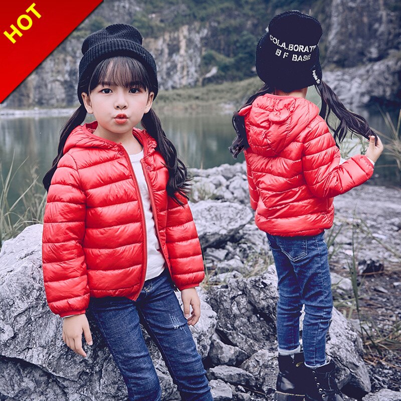 CITRUS Cute Autumn Winter Clothing Children's Thin And Light Cotton Down Jacket Baby Boys Cartoon Hooded Coat Ear Outwear