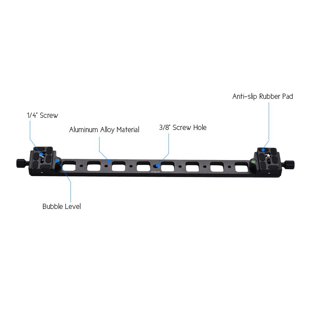 Andoer PU-480 Estesa Doppio QR Piastra A Sgancio Rapido Per La Macchina Fotografica Canon Nikon Sony Staffa Rintraccia Slider per Treppiede Ballhead