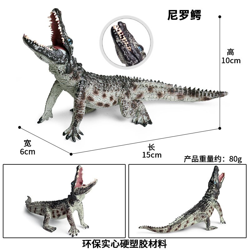 15*6*10cm barn leker nile krokodille alligator alligator amfibie dukke solid simulering vill dyr krokodille modell