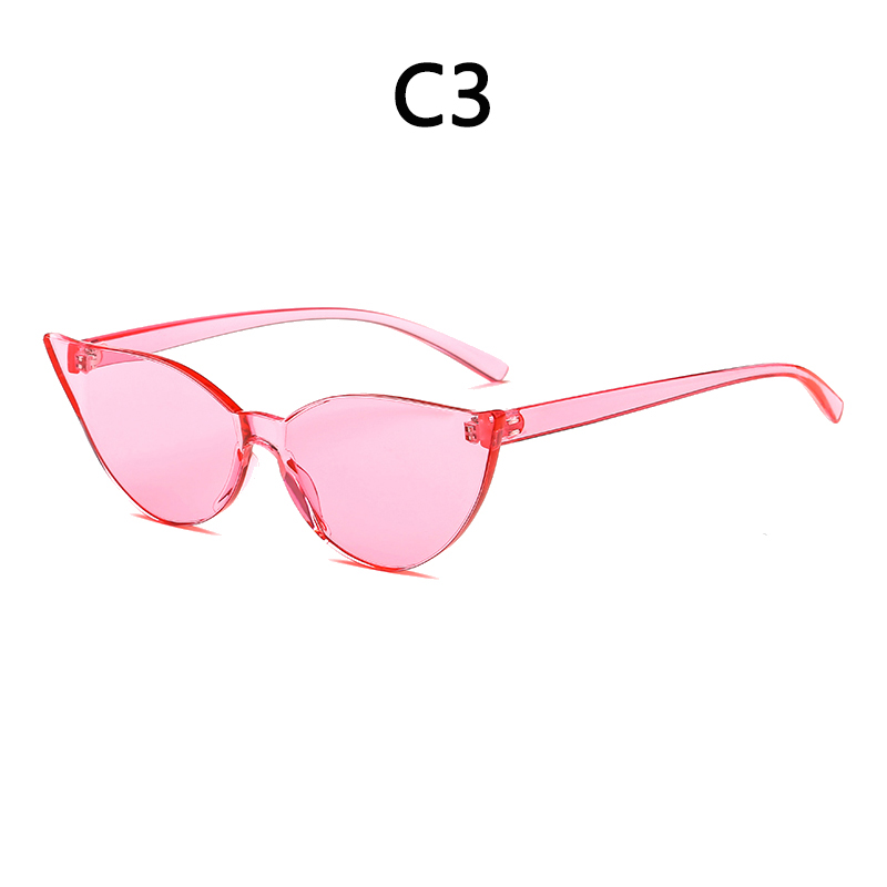 Boyseen retro randloze cat eye zonnebril dames merk 90s trendy kleine groene oranje cat eye zonnebrillen  a003: C3
