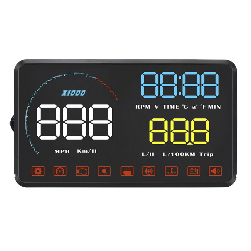 Pantalla frontal de coche, parabrisas, interfaz Obd2, Km/H, Mph, sistema de advertencia de velocidad, A9