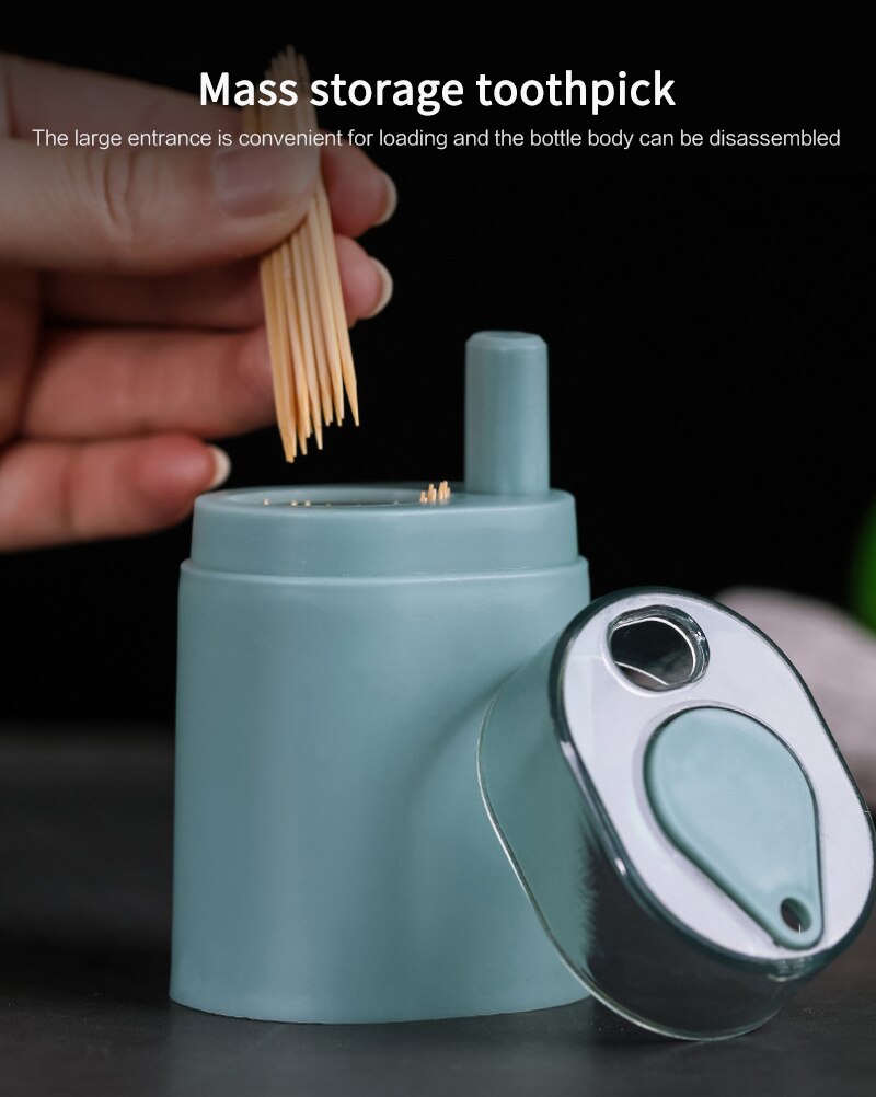 Automatic Pop-up Toothpick Box Holder Container Square Toothpick Dispenser Household Storage Container Touch Toothpick Holders