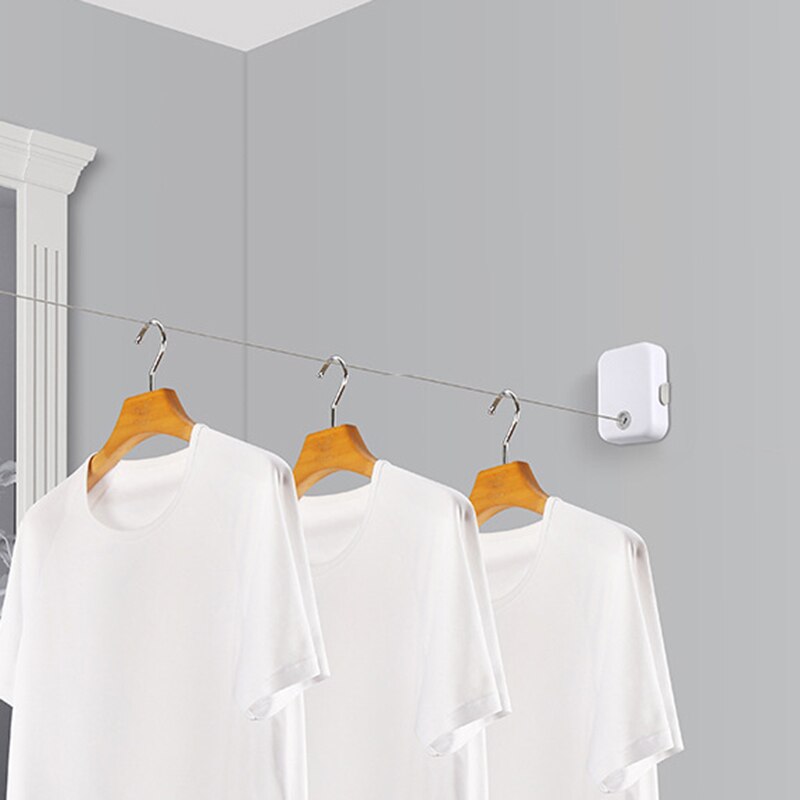 Clothesline Wire Shrink Indoor Telescopic Drying Rack Retractable Clothes Line Holder Balcony JAN88