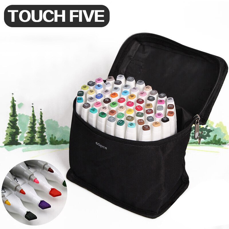 TouchFIVE Marker Pen Set 30/40/60/80/168Colors Art Sketch Markers Manga Alcohol Based Marker Student Drawing Supplies