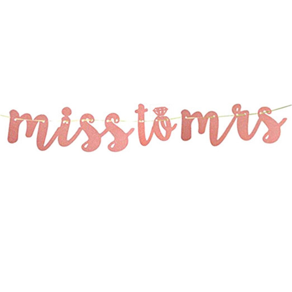 Pink Rose Gold Glitter Banner Single Men and Women Party Supplies Miss To Mrs Banner Wedding Bridal Party Birthday Decorations: B