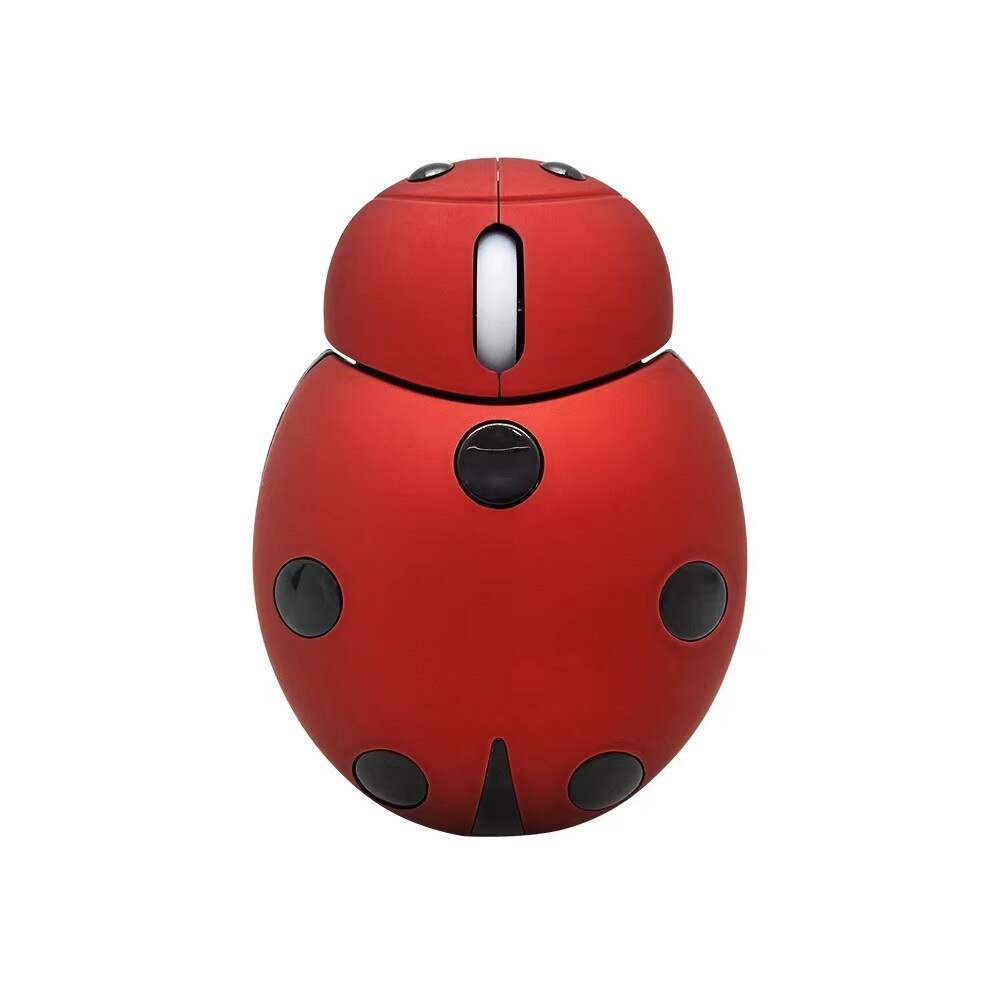 2.4GHz Wireless Mouse Cute Animal Beetle Mini Mouse Mice with USB Receiver for PC Laptop Desktop Computer Optoelectronic Mouse: Red