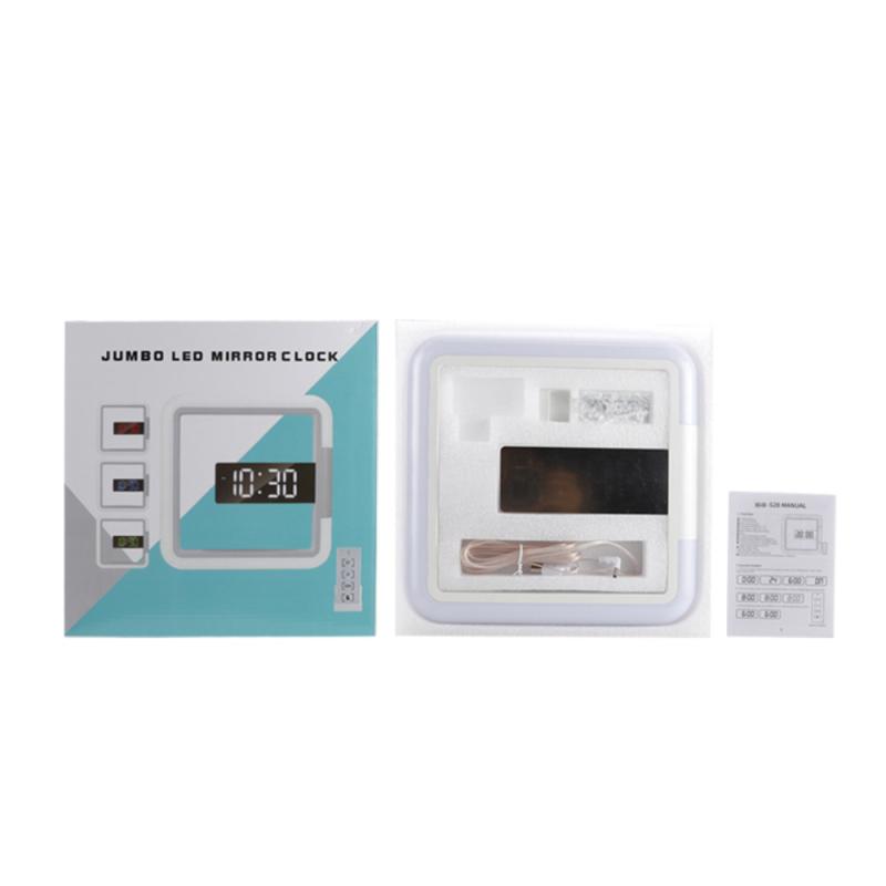 LED Wall Clock Remote Control Digital Wall Clock Mirror Alarm Clock With Temperature Ring Multicolor Hollow Wall Light: Default Title