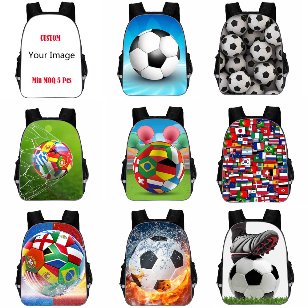 11 inch Children Bags 3D Ice Soccerly/Foot Ball Pattern for Teen Boys Girls Kids team Bags