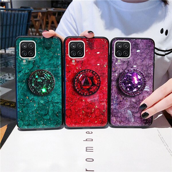 Voor Samsung Galaxy M22 Soft Tpu Rhinestone Stand Behuizing Samsung M22 Cover