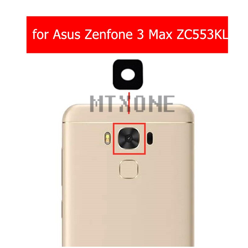 2Pcs Voor Asus Zenfone 3 Max ZC553KL Terug Camera Glazen Lens Achteruitrijcamera Glas Met 3 M Lijm Reparatie onderdeel