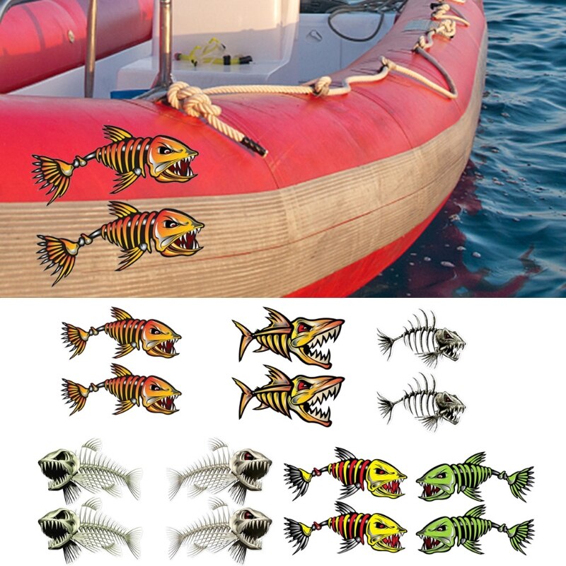 2Pcs/Set Kayak Stickers Waterproof Stickers Decal Canoe Dinghy Marine Boat Car Automobiles Body DIY Stickers 24BD