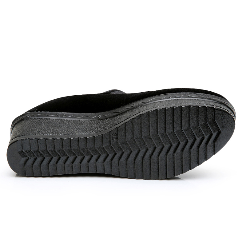 Kvinder komfortable sorte retro ballet dansesko dame casual street flad platform sko højde øget sko  e2388