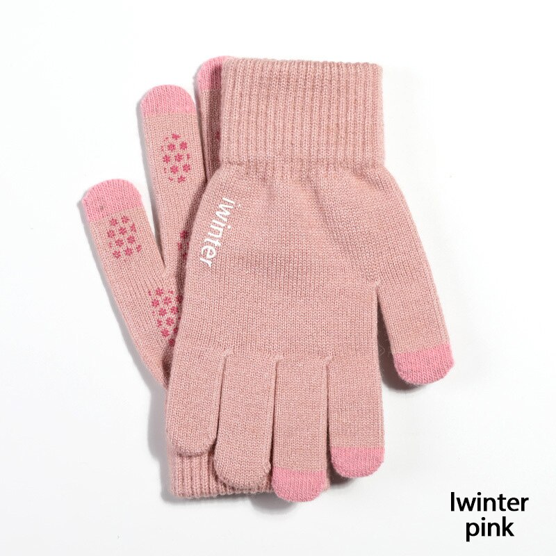 Gloves Kniteed Winter Gloves Screen Touch Gloves Women's Hand Wear Strong Friction Hand Warmers Thick Winter Glove: C