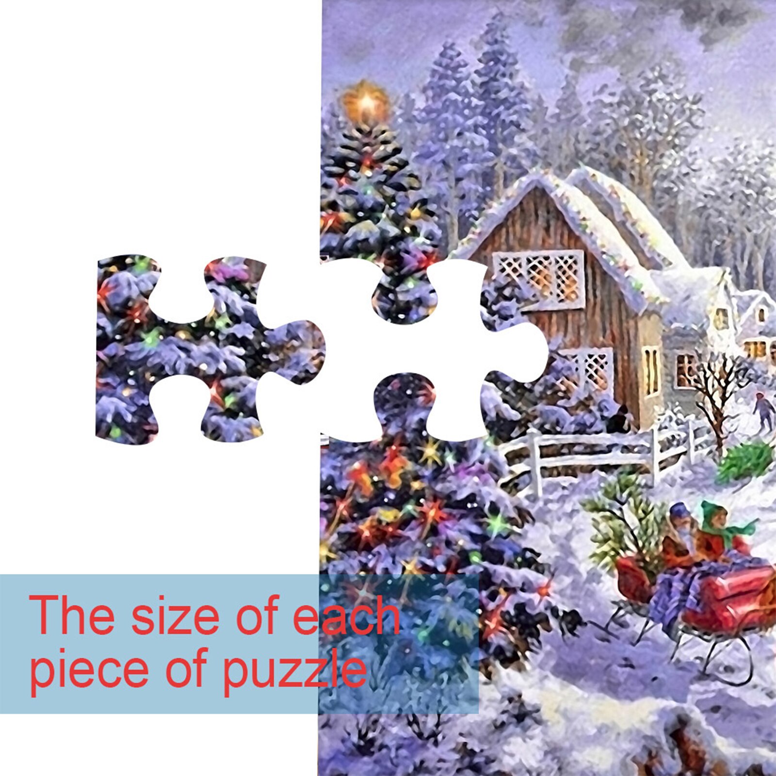 Christmas 1000 Pcs Jigsaw Puzzles Beautiful Snow Scene Festive Home Entertainment Toys Games