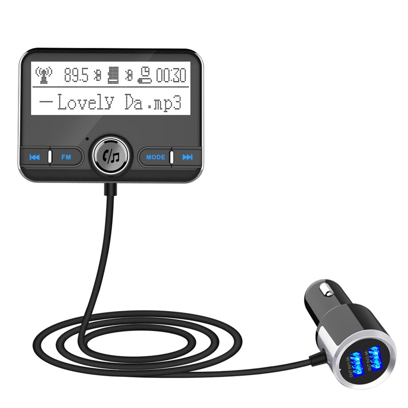 YASOKRO Bluetooth Fm-zender Draadloze Auto FM Modulator Auto Mp3 Speler Kit Handsfree Bluetooth Auto Lader met LCD Display: Default Title