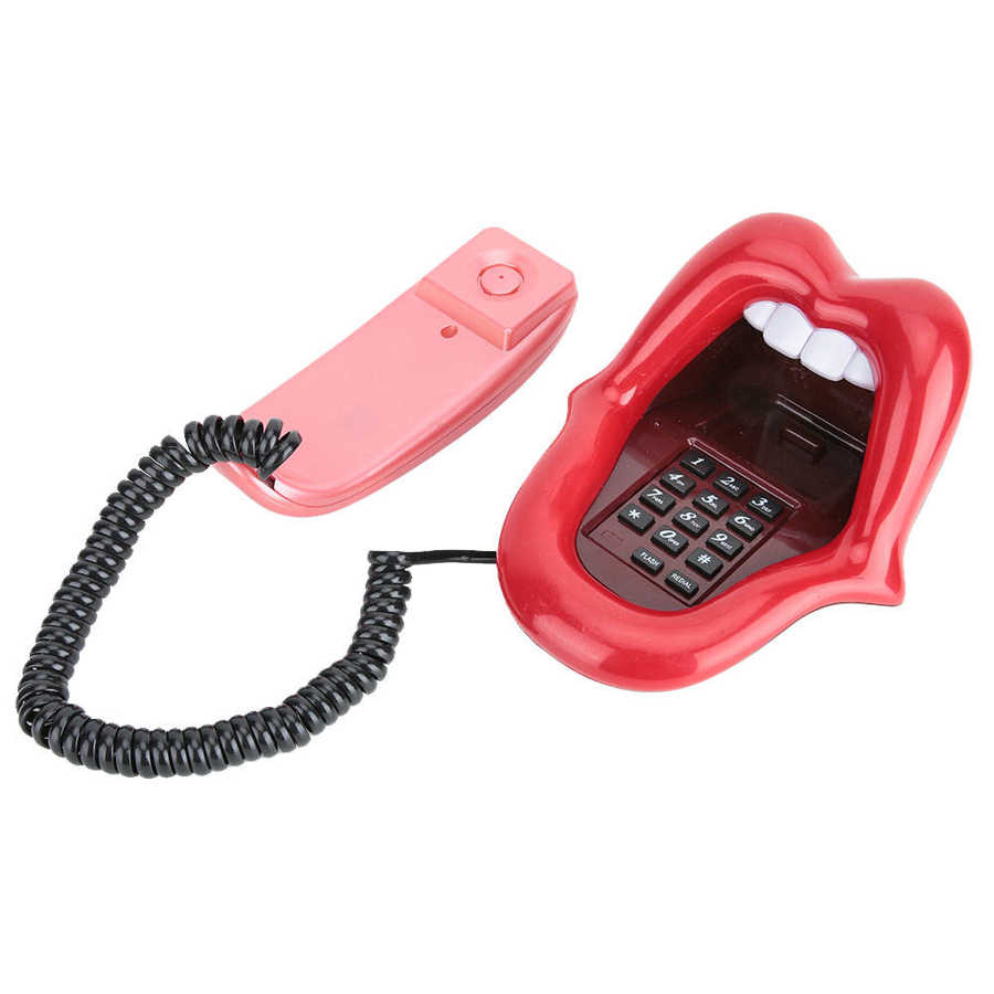 Stijlvolle Lip Telefoon Rode Grote Tong Vorm Telefoon Bureau Vaste Telefoon Snoer Vaste Telefoon Voor Home Office Hotel