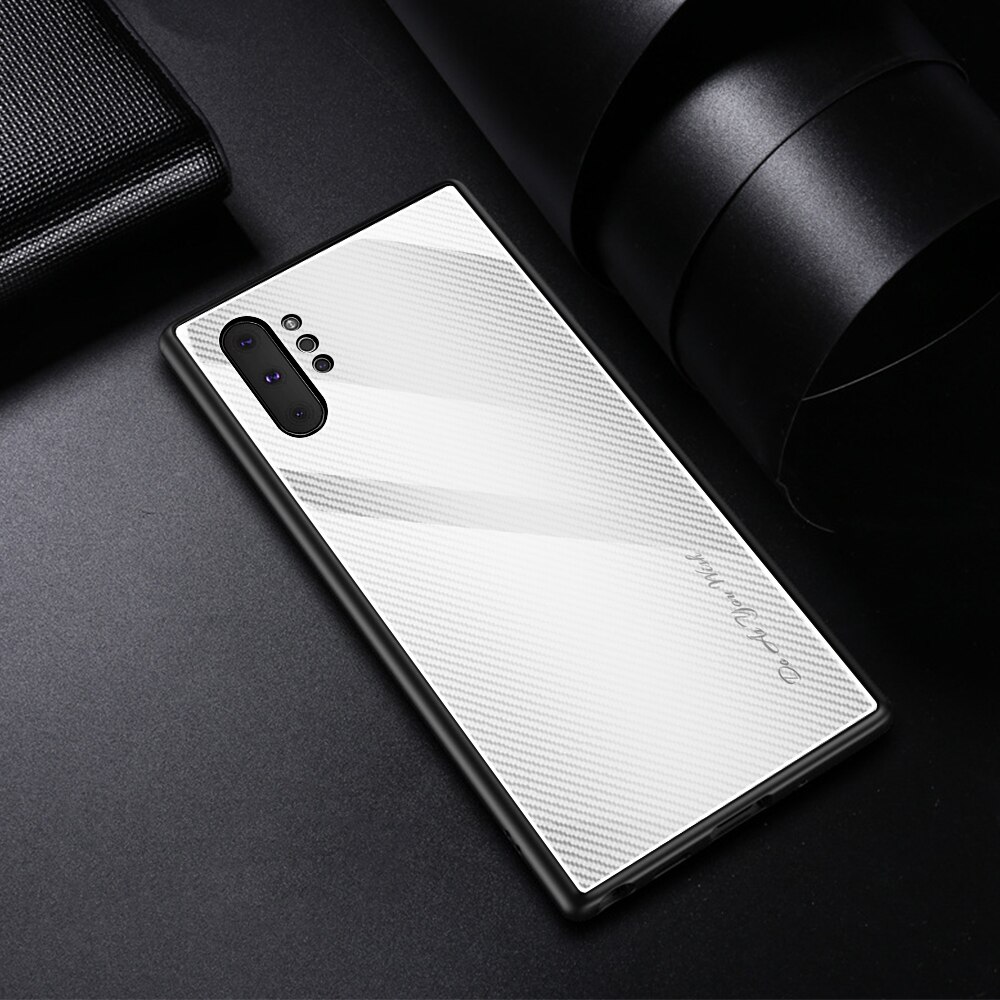 Voor Samsung Galaxy 10 Case Luxe Hard Gehard Glas Gradiënt Beschermende Cover Case Voor Samsung Note 10 Plus Note10 Pro: For Note 10 Plus / white