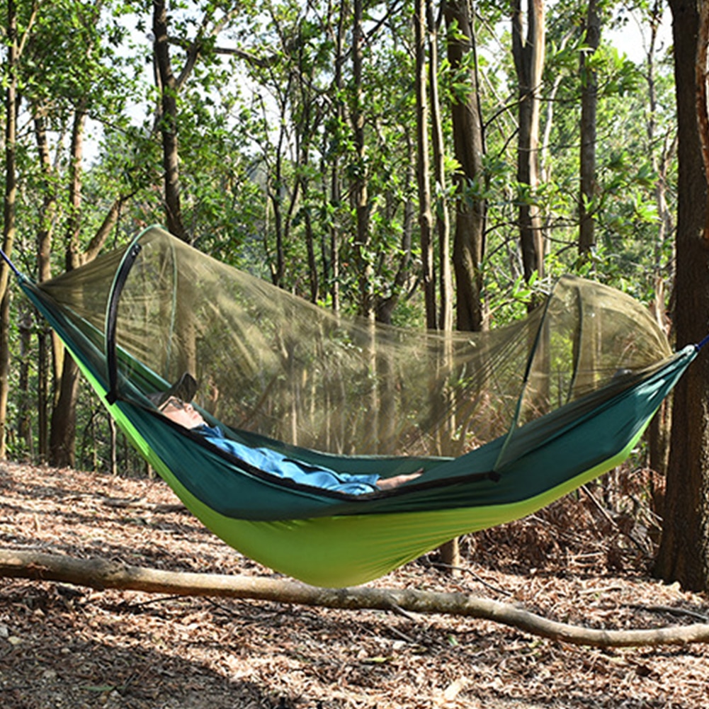 Outdoor Camping Hangmat Slapen Bed Swing Met Klamboe Karabijnhaken Hoge Sterkte Stof Opknoping Swing