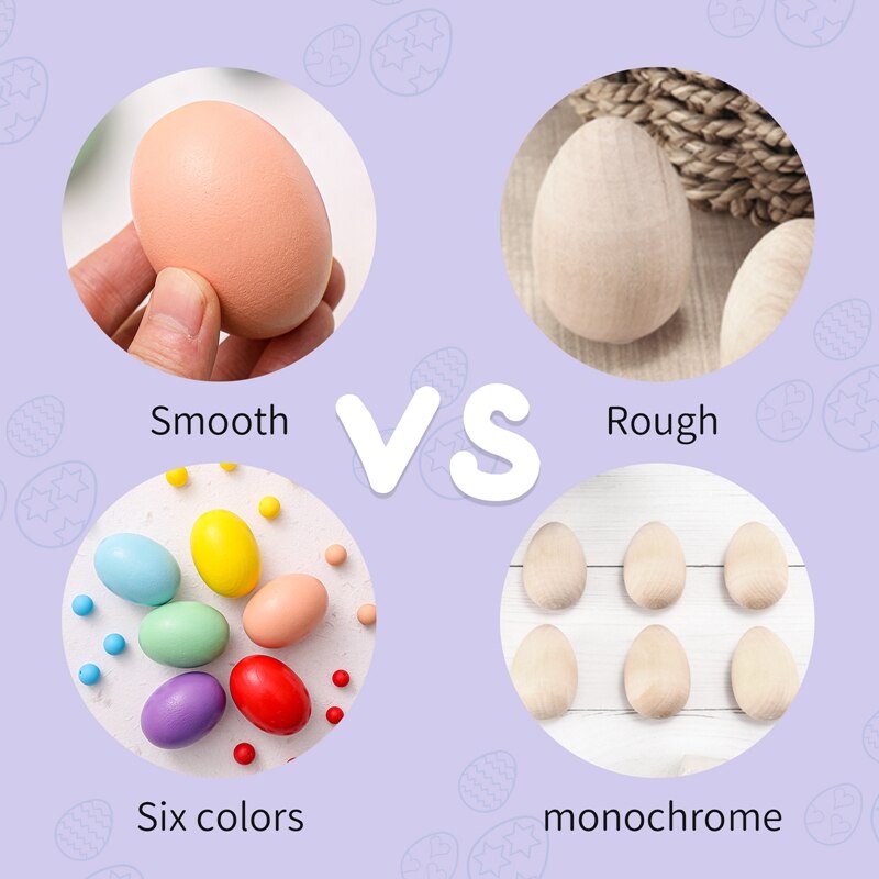 Bunte ostereier aus holz, naturgetreue holzimitation, osterdekorationen zum selberbasteln für freundlicher, osterparty