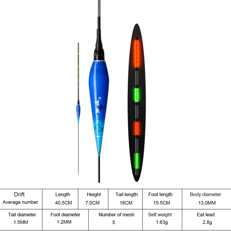 Fish Float Luminous Float Night Fishing Water Shadowless Super Bright Super Sensitive Eye-catching Electronic Floating Float: A6