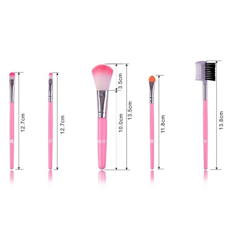 5pcs Full Women's Makeup Brushes Powder Eyeshadow Eyelash Cheek Color Brush Set Cosmetic Tool