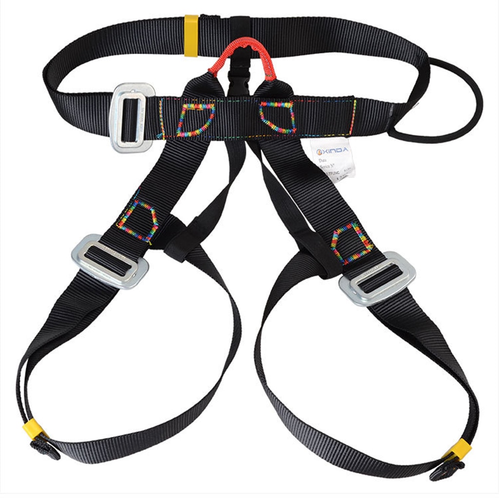 Half Body Outdoor Rappelling Climbing Harness Seat Safety Sitting Bust Belt Black Camping Hiking Rappelling Accessories