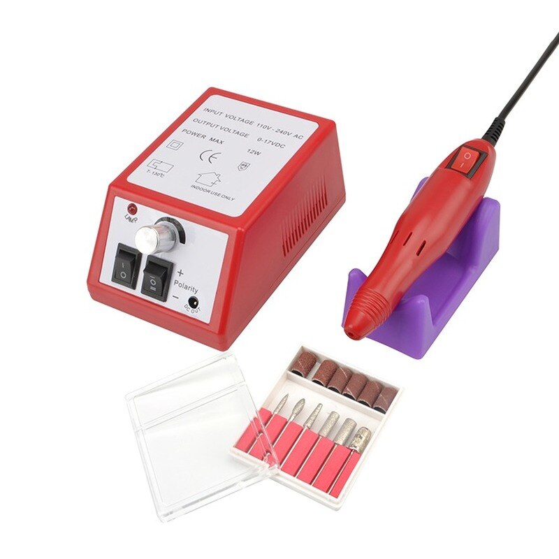 20000 RPM Electric Nail Drill Bits Set Manicure Machine Mill Cutter for Manicure Nail Art Tools Gel Polish Grind Pedicure File: Red / US