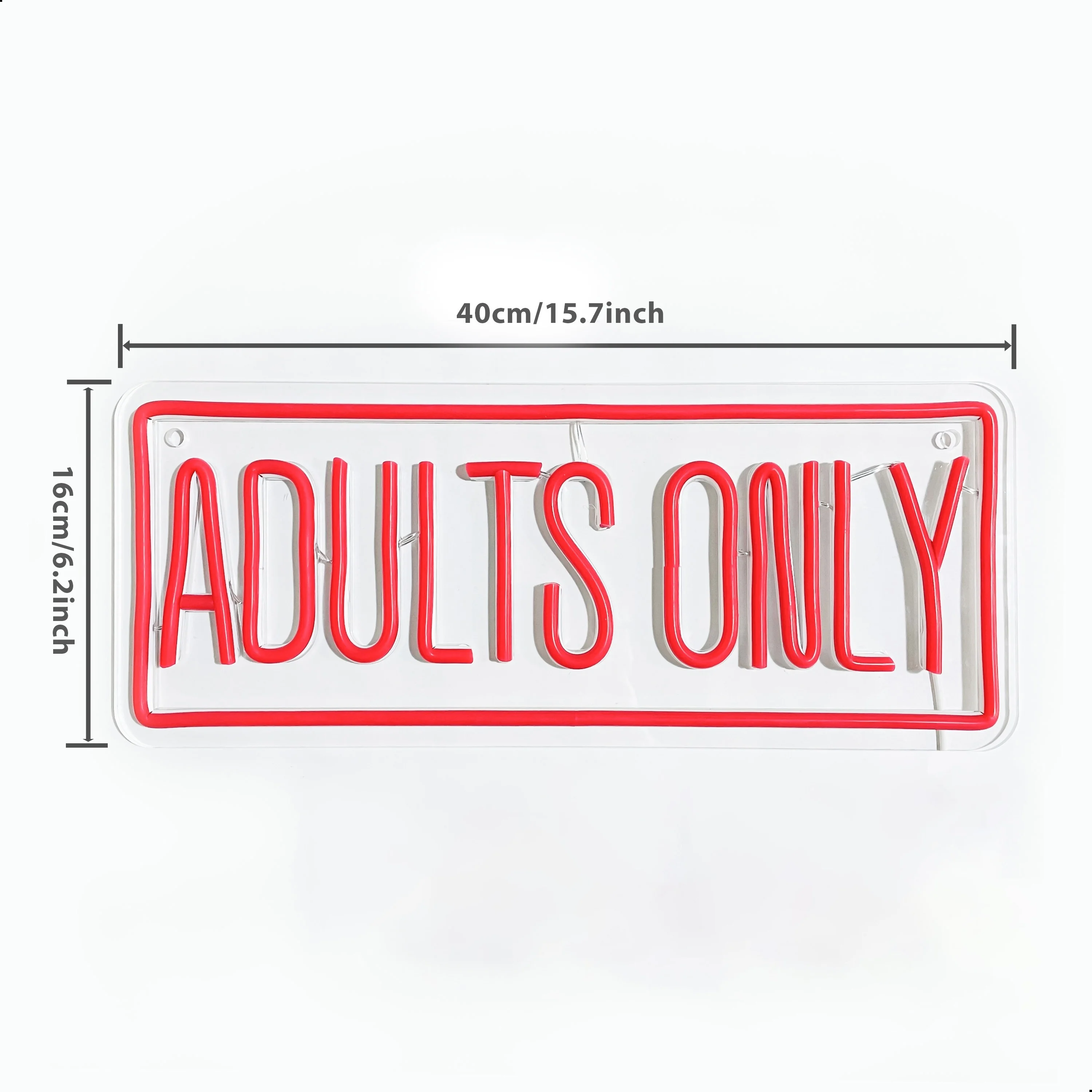 Bold Red 'Adults Only' Neon Sign: Versatile Wall Decor for Party, Bedroom & Man Cave USB-Powered