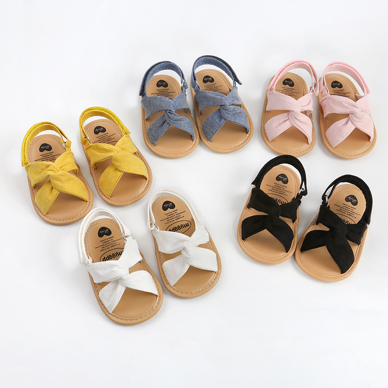 Leuke Zomer Baby Sandalen Bows Cross Knoop Kids Baby Meisje Jongen Schoenen Zachte Zool Antislip Peuter Crib Schoenen babyschoenen