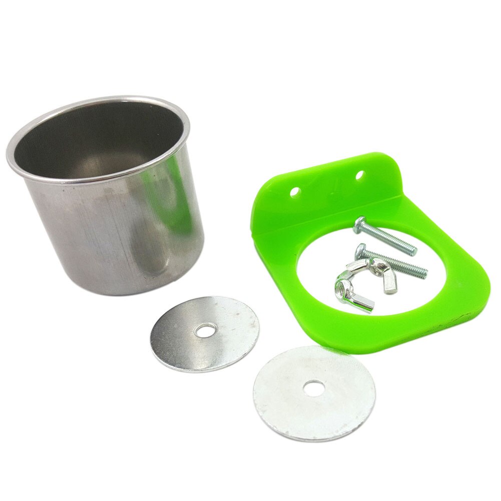 Bebedero de aves para mascotas, práctico y fácil de limpiar, recipiente de alimentación de acero inoxidable, recipiente de comida extraíble, alimentador de loro Universal