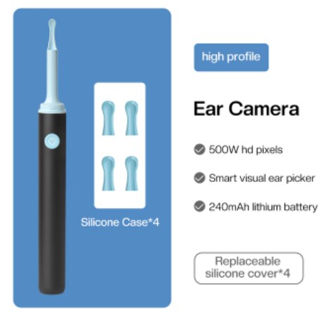 Bebird Note 3 Pro/Max Smart Visuele Endoscoop Oor Stok Pick 1000W Oor Schoonmaken Mini Camera Otoscoop Borescope oor Picker Tool: Black