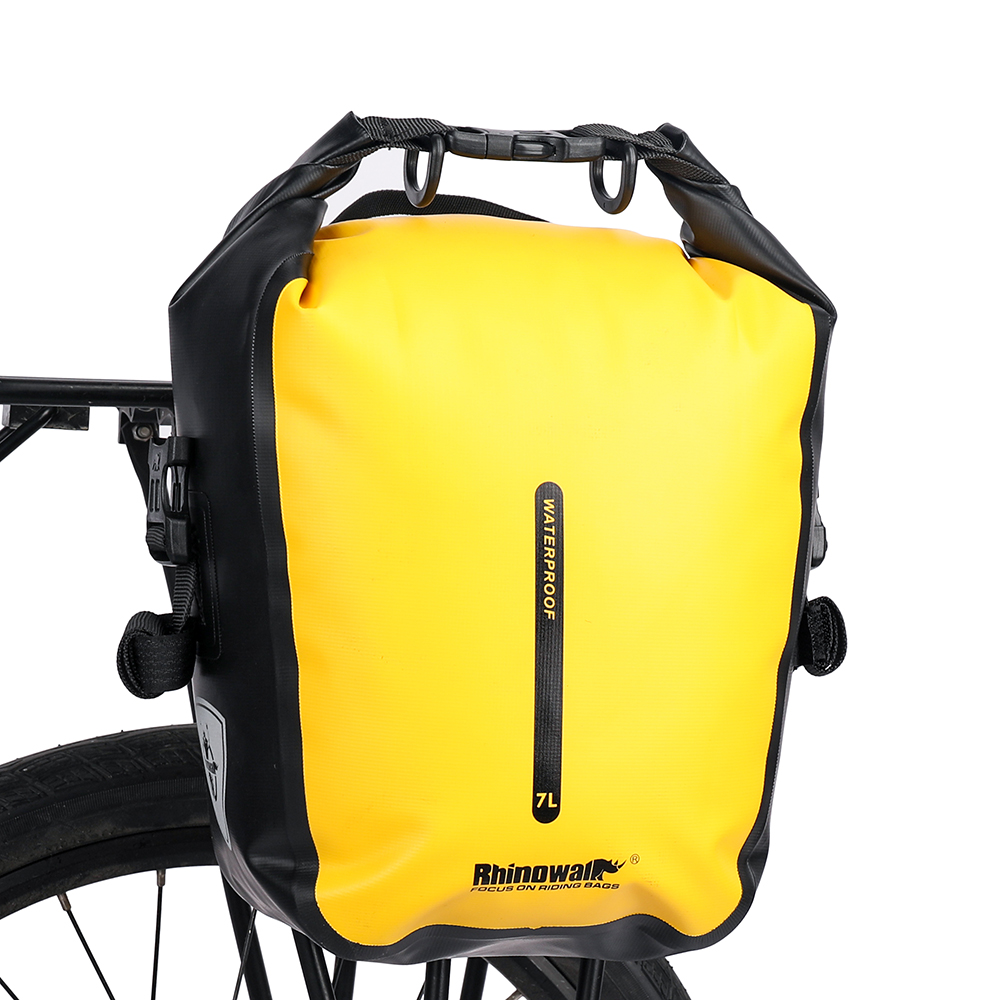 Rhinowalk Bicycle Bag Waterproof 7L Bike Bag Bike Panniers Multifunctional Rear Rack Pannier Bag Cycling Bike Accessories: 7L-Yellow