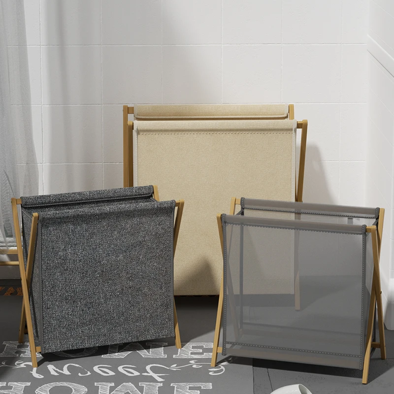 Wasmand voor vuile kleren met grote capaciteit Milieuvriendelijke opvouwbare bamboe wasmand met deksel