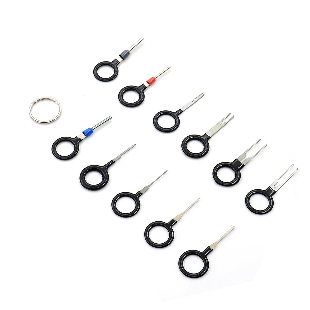 Connecteur d'extraction de Terminal de faisceau de fil de carte de Circuit imprimé de prise de voiture automatique, broche à sertir, ensemble d'outils de retrait de broche arrière 11 pièces