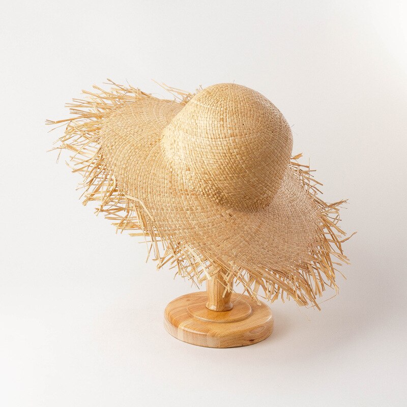 Raffia Cooling Children Summer Sun Hat Girls Big Brim Beach Hat Floppy Parent-child UV Hats