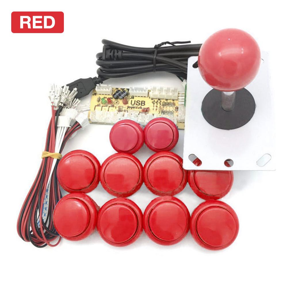 mobiletto porticato kit FAI DA TE Ritardo zero porticato Macchina del Gioco Accessori USB Del computer rocker patata fritta Circuito Bordo di Giochi porticato Forniture: rosso