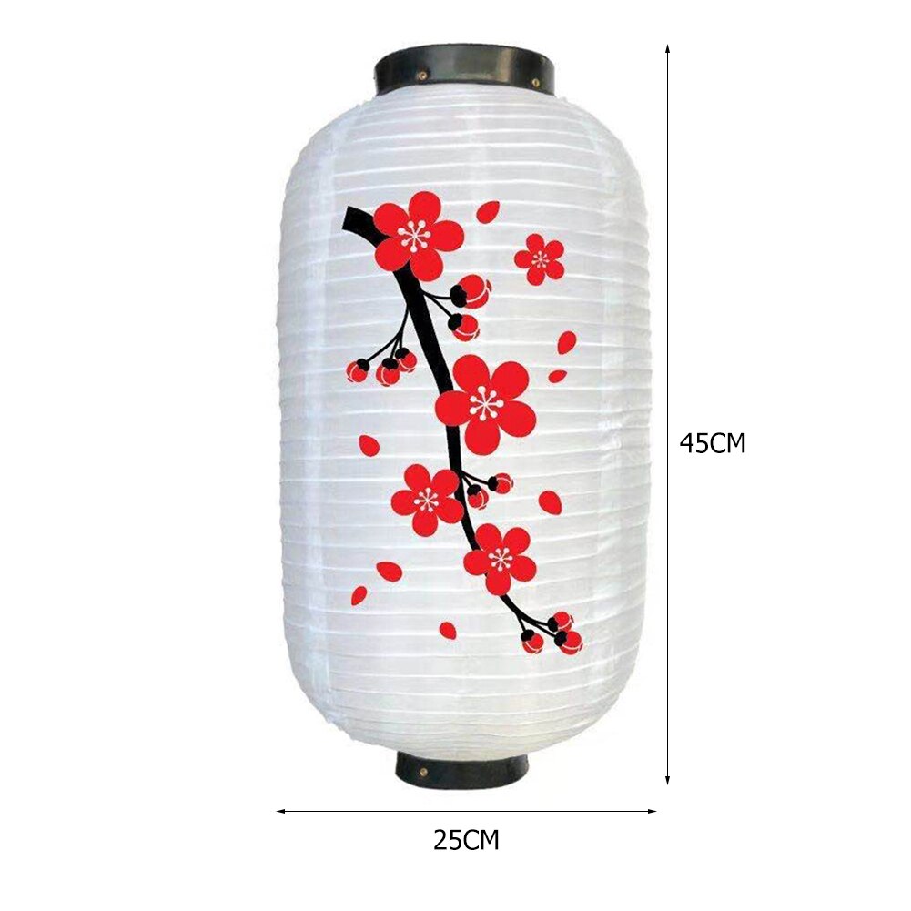 2 stücke 25cm Chinesische Lange Förmigen Tuch Laternen Pflaume Blüte Hochzeit Party Hängen Laternen Hause Restaurant Dekoration Laterne Lampe