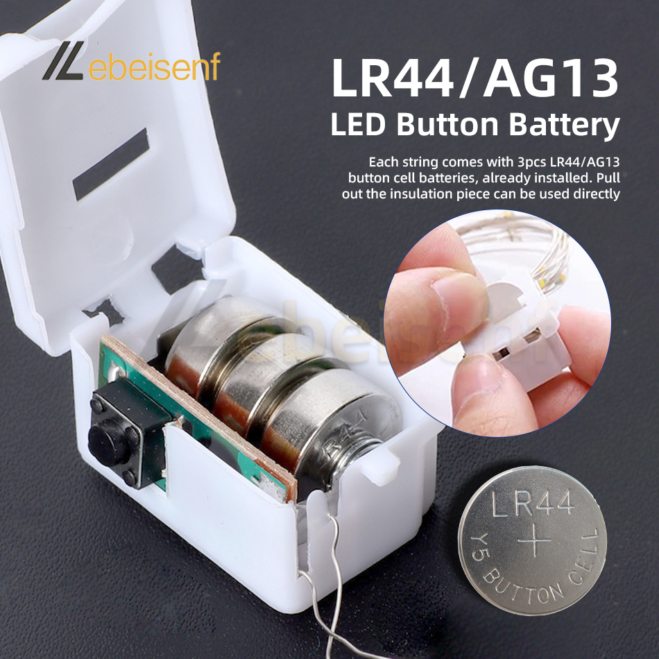 10/5 Stück LED-Lichterkette, 3-Modus-Lichterkette, Knopfbatterie, Weihnachtsdekoration, Party, Hochzeit, Garten, neuer Weihnachtsbaum, Jahresdekoration