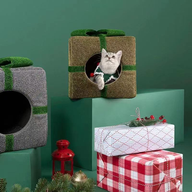 The Latest Pet Christmas Box Cat House Cat House Cat House Closed Cat House Four Seasons Warm Dog House