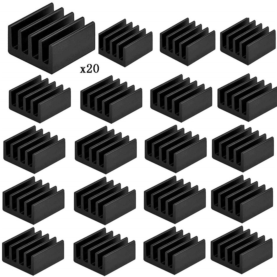 20 pçs de alumínio dissipador de calor cooler cooler raspberry pi dissipador de calor kit para computadores raspberry pi dissipação de calor