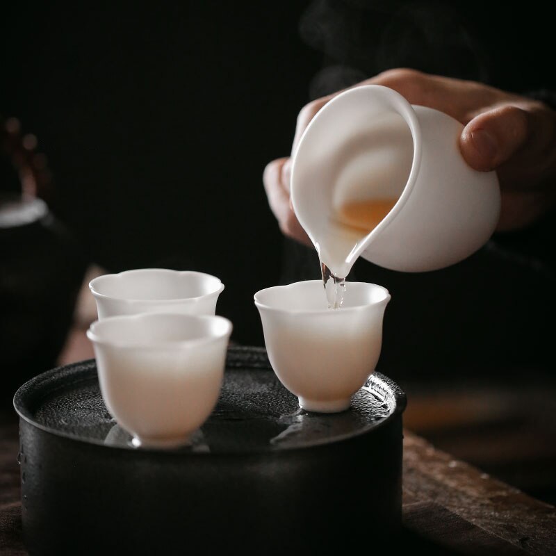 Tangpin dehua keramiske tekopper hvid porcelæn tekop håndlavet kinesisk kung fu kop drinkware