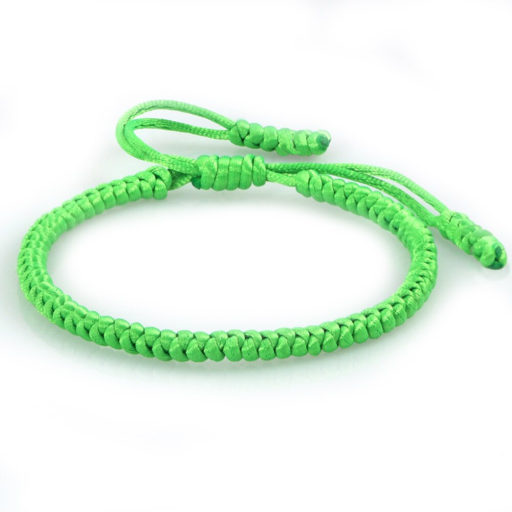 Pulseira trançada de fio verde, pulseira para homens, mulheres, tecido pela mão, corda da da sorte, pulseiras de oração, joias unissex: Style 1