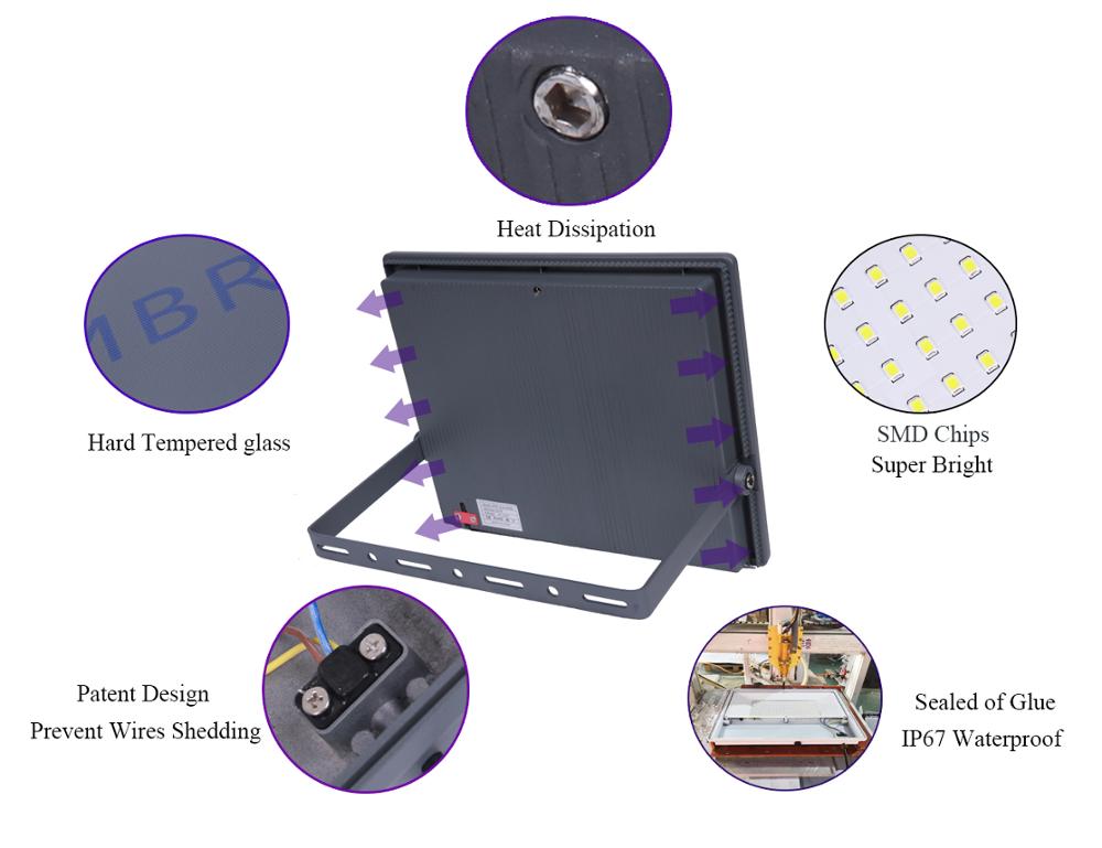 Motion Sensor Flood light, LED Flood Light, Waterproof IP67 floodlighs, 6500K, 50W 100W Waterproof Led Spotlight